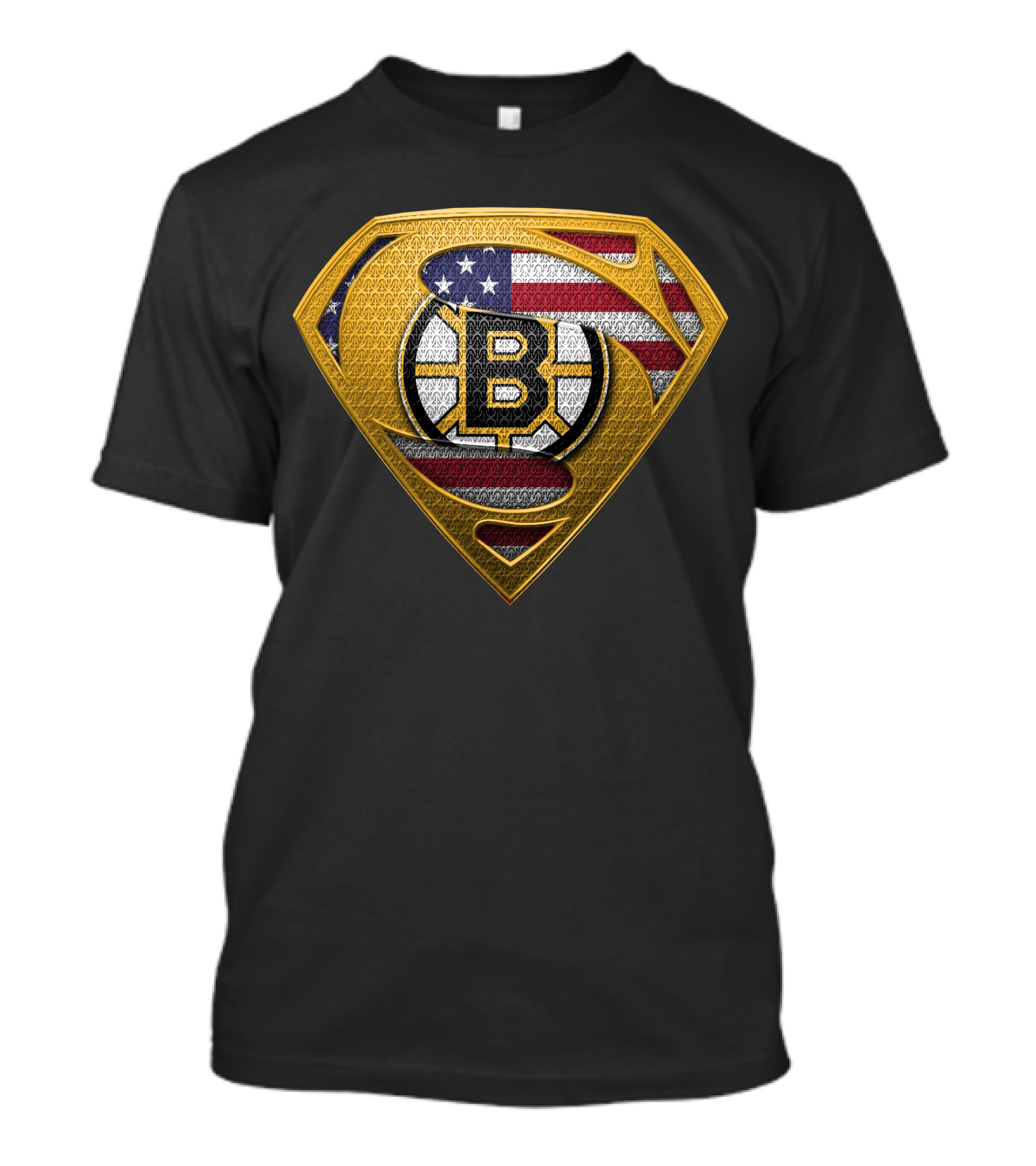 Superman Boston Bruins American Flag T-Shirt