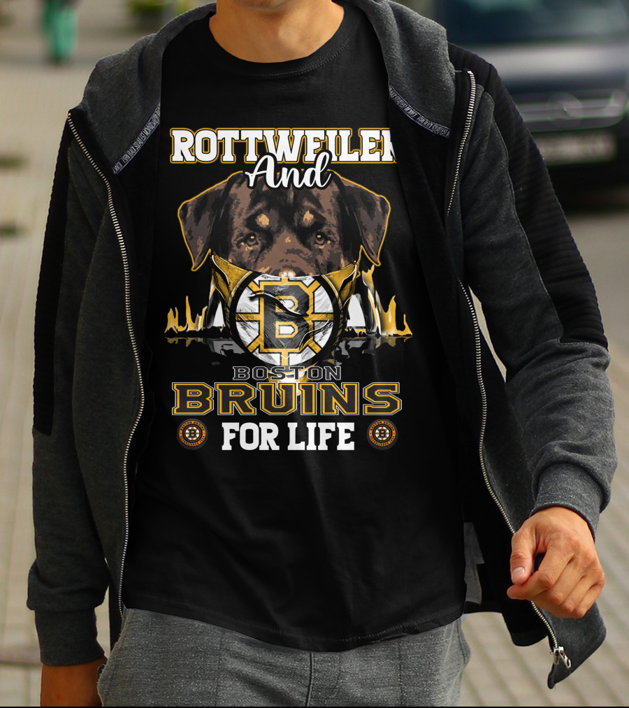 Rottweiler And Boston Bruins For Life T-Shirt