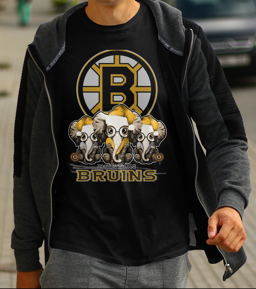 Boston Bruins Elephant Xmas T-Shirt