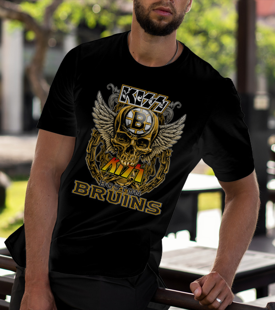 Kiss Boston Bruins Skull Wings T-Shirt