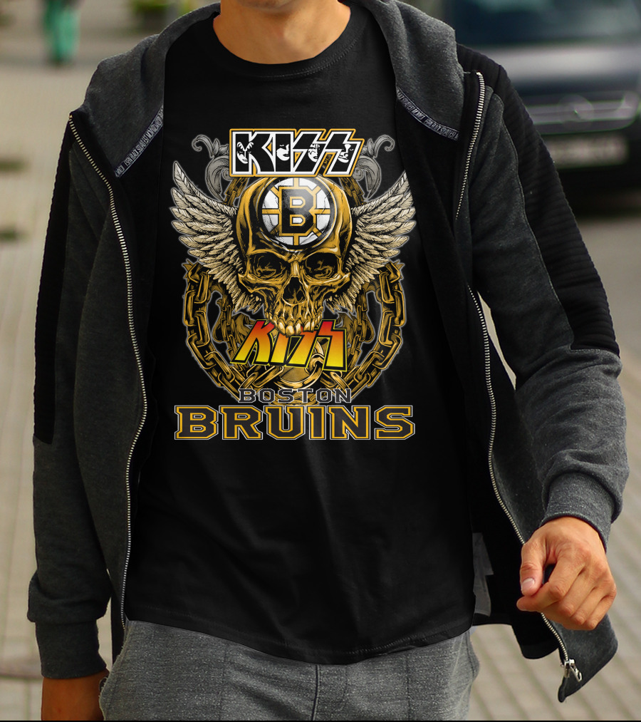 Kiss Boston Bruins Skull Wings T-Shirt