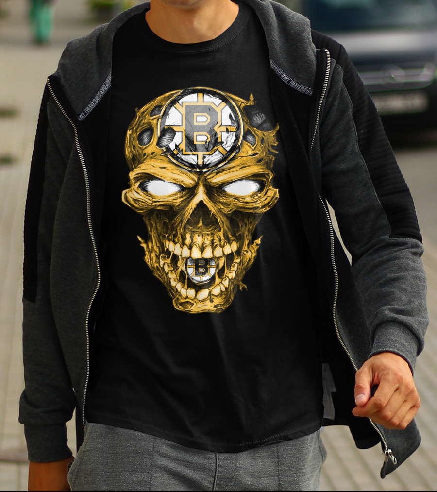 Boston Bruins Skull B Logo Fusion T-Shirt
