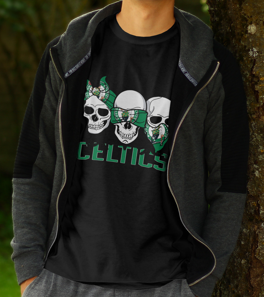 3 Skull Celtics Boston Bandana T-Shirt
