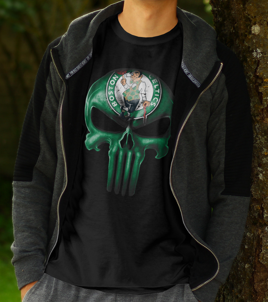 Skull Boston Celtics Punisher T-Shirt