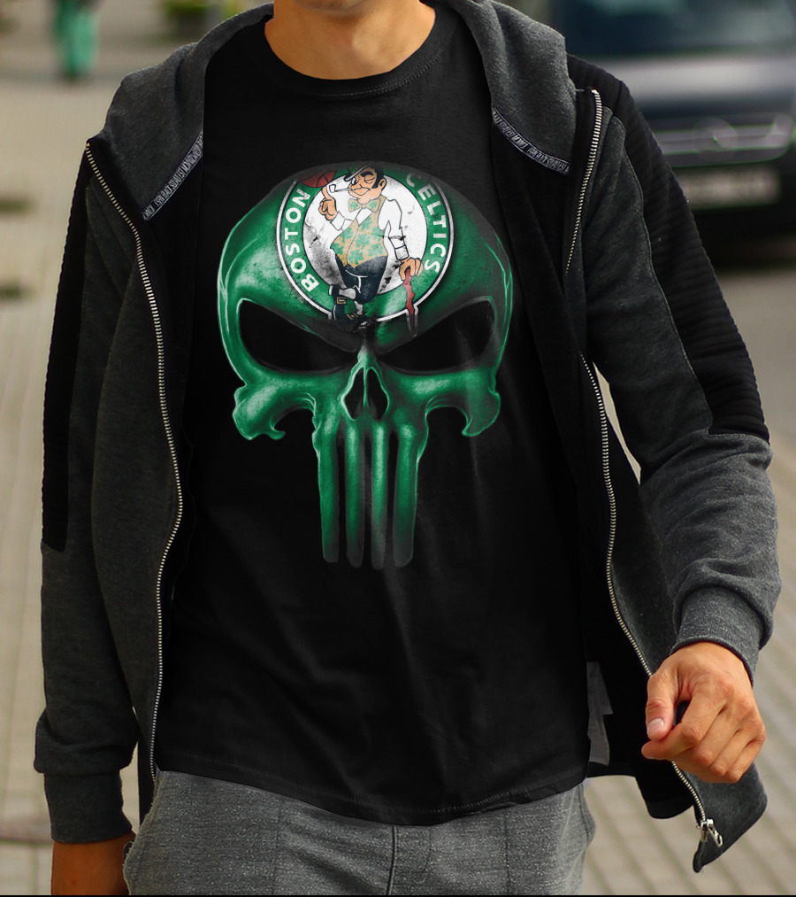 Skull Boston Celtics Punisher T-Shirt