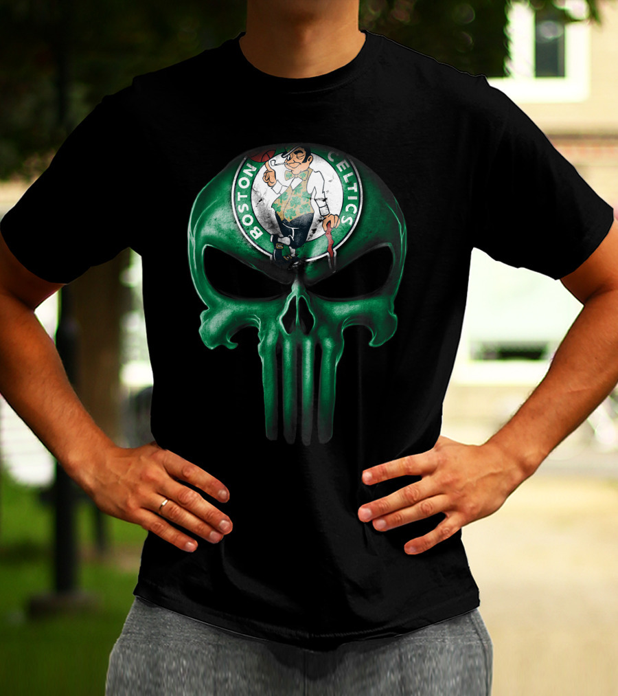 Skull Boston Celtics Punisher T-Shirt