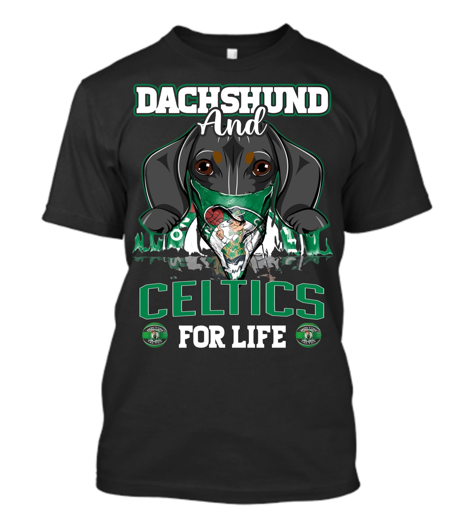 Dachshund And Celtics For Life T-Shirt