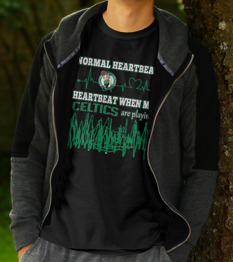 Normal Heartbeat Heartbeat When My Celtics Are Playing Boston Celtics T-Shirt