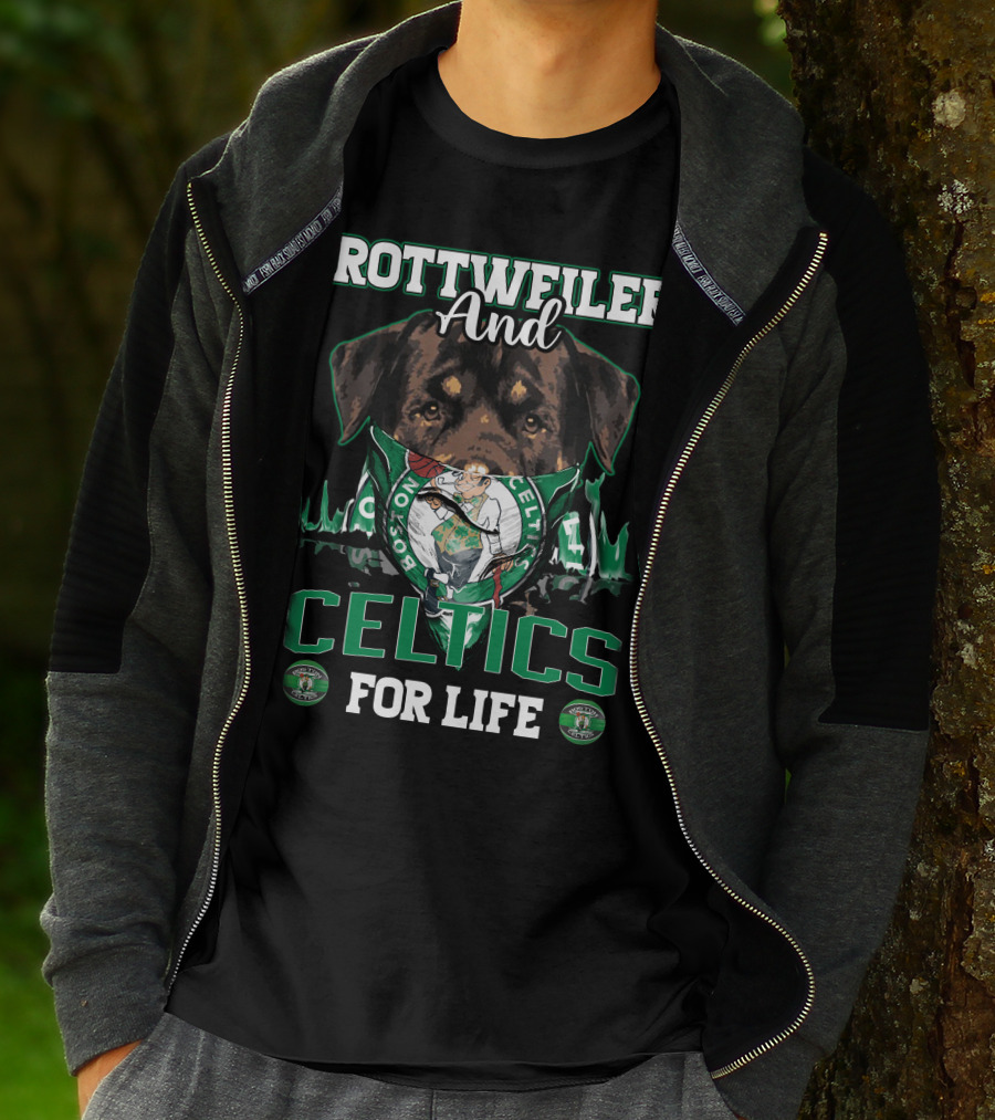 Rottweiler And Celtics For Life Boston Celtics T-Shirt