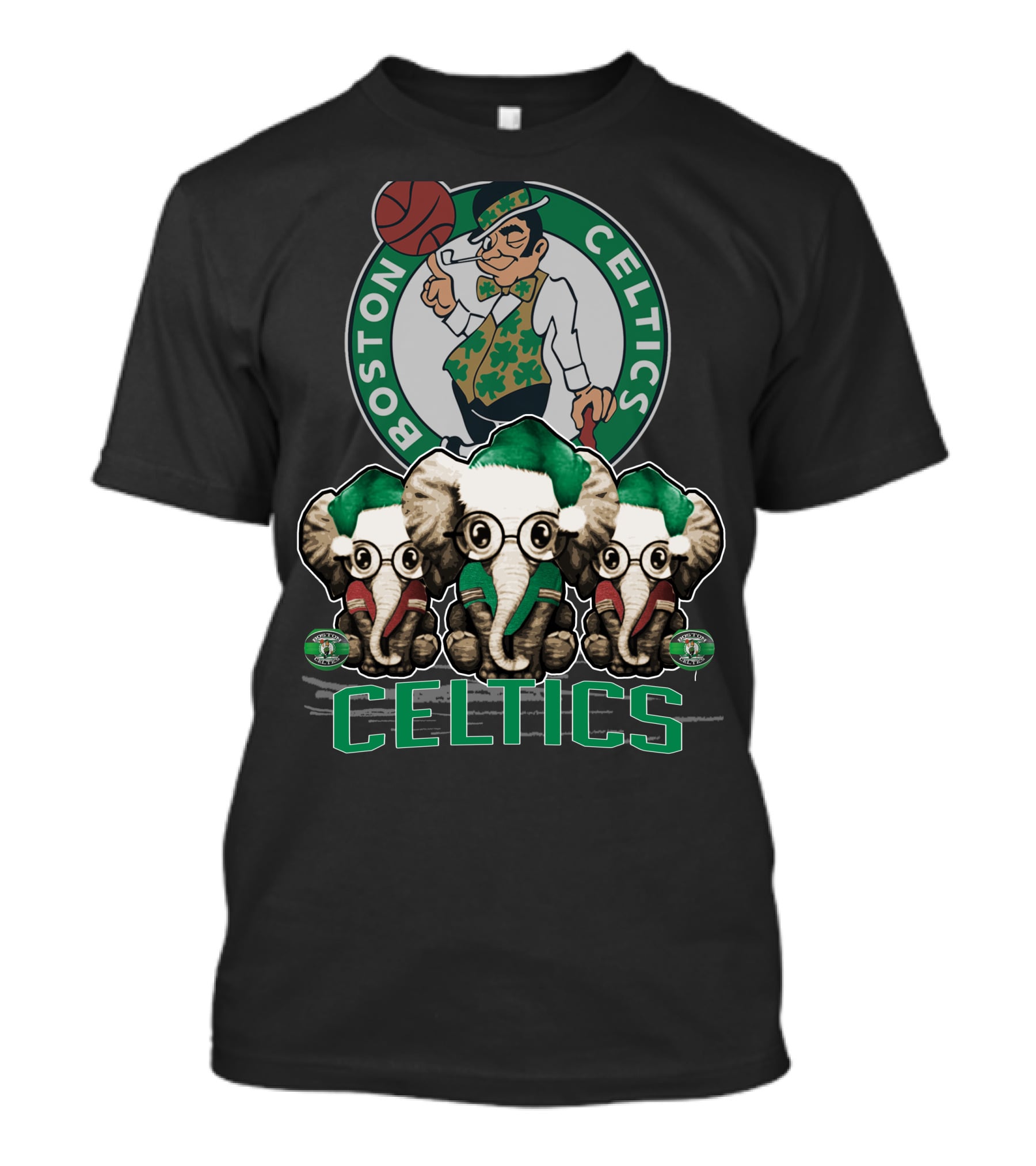 Boston Celtics Xmas Elephants T-Shirt