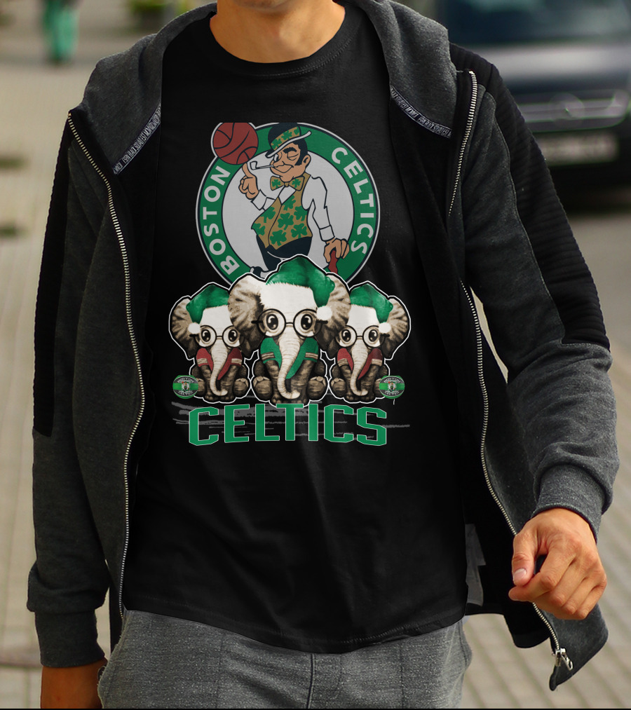 Boston Celtics Xmas Elephants T-Shirt