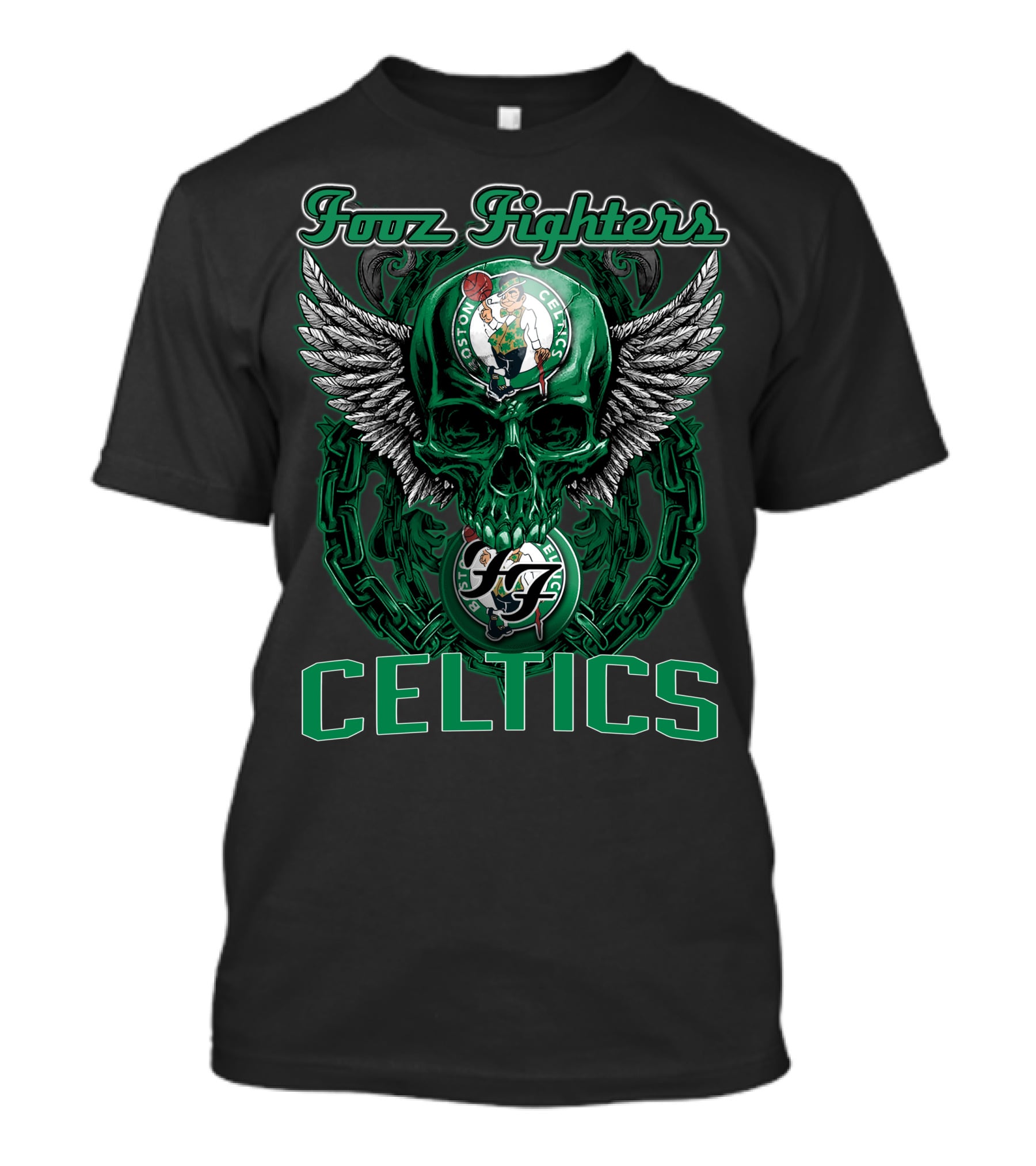 Foo Fighters Boston Celtics Winged Skull T-Shirt