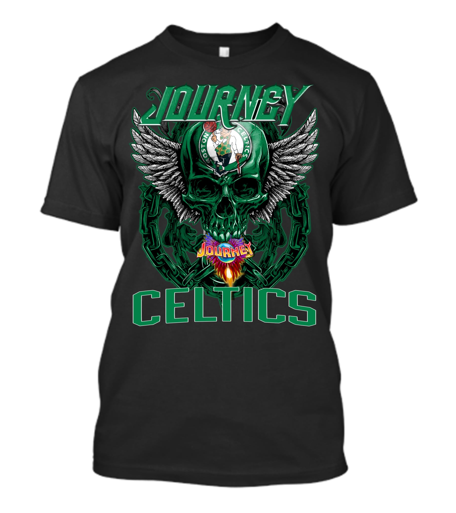Journey Celtics Boston Celtics Skull Wings T-Shirt