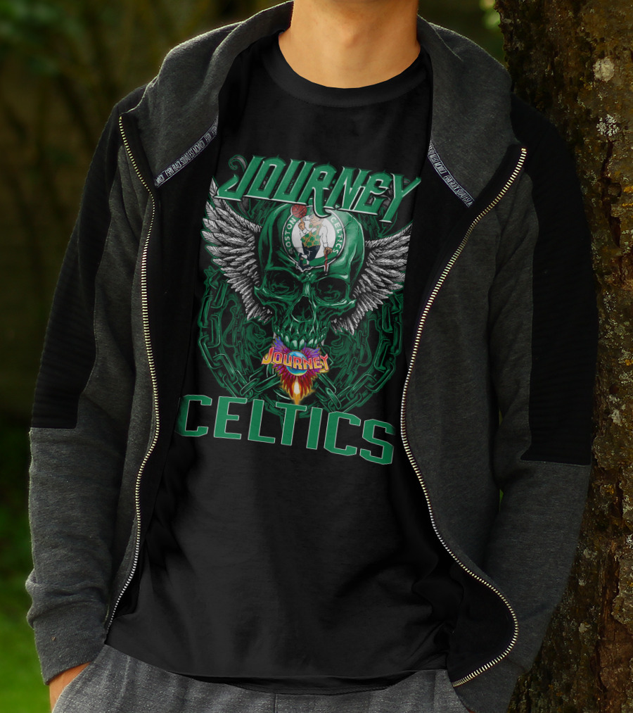 Journey Celtics Boston Celtics Skull Wings T-Shirt