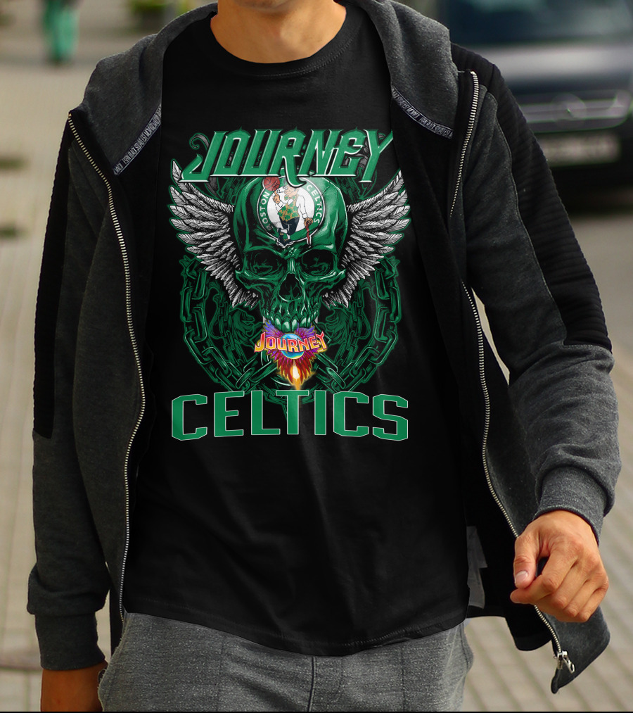 Journey Celtics Boston Celtics Skull Wings T-Shirt