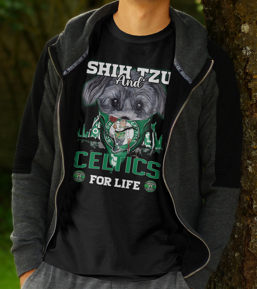 Shih Tzu And Boston Celtics For Life T-Shirt