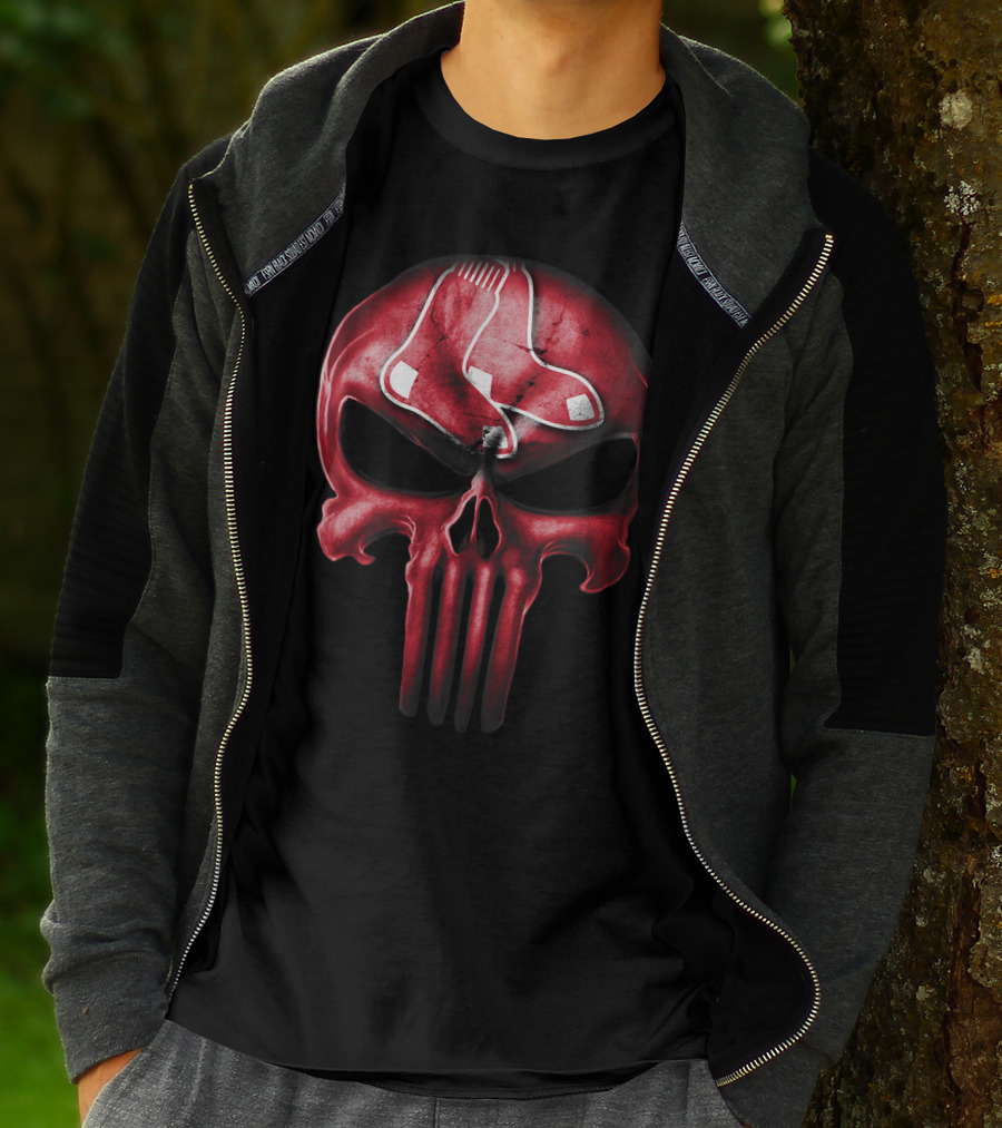 Boston Red Sox Skull Punisher Logo Sox T-Shirt