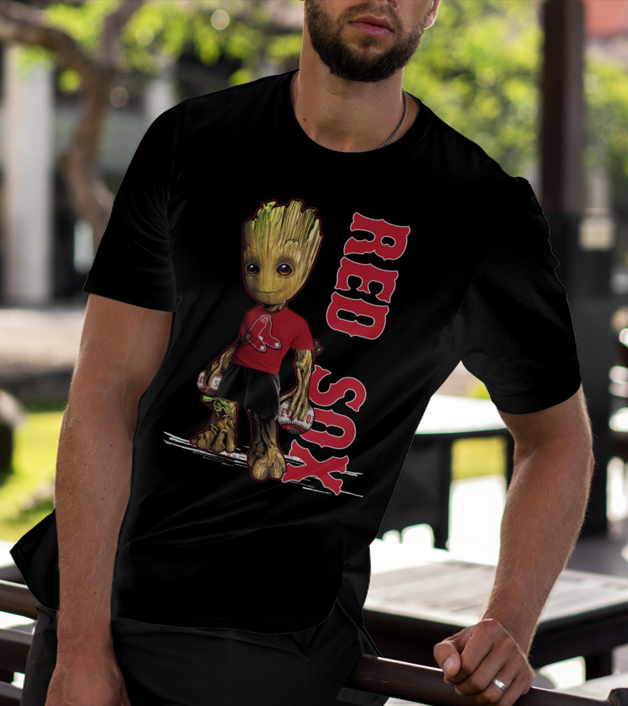 Baby Groot Boston Red Sox Fan Holding Baseballs T-Shirt
