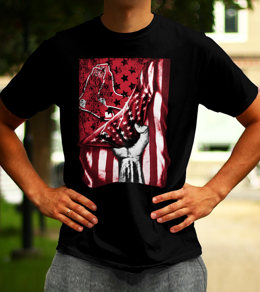Boston Red Sox Stars And Stripes Flag T-Shirt