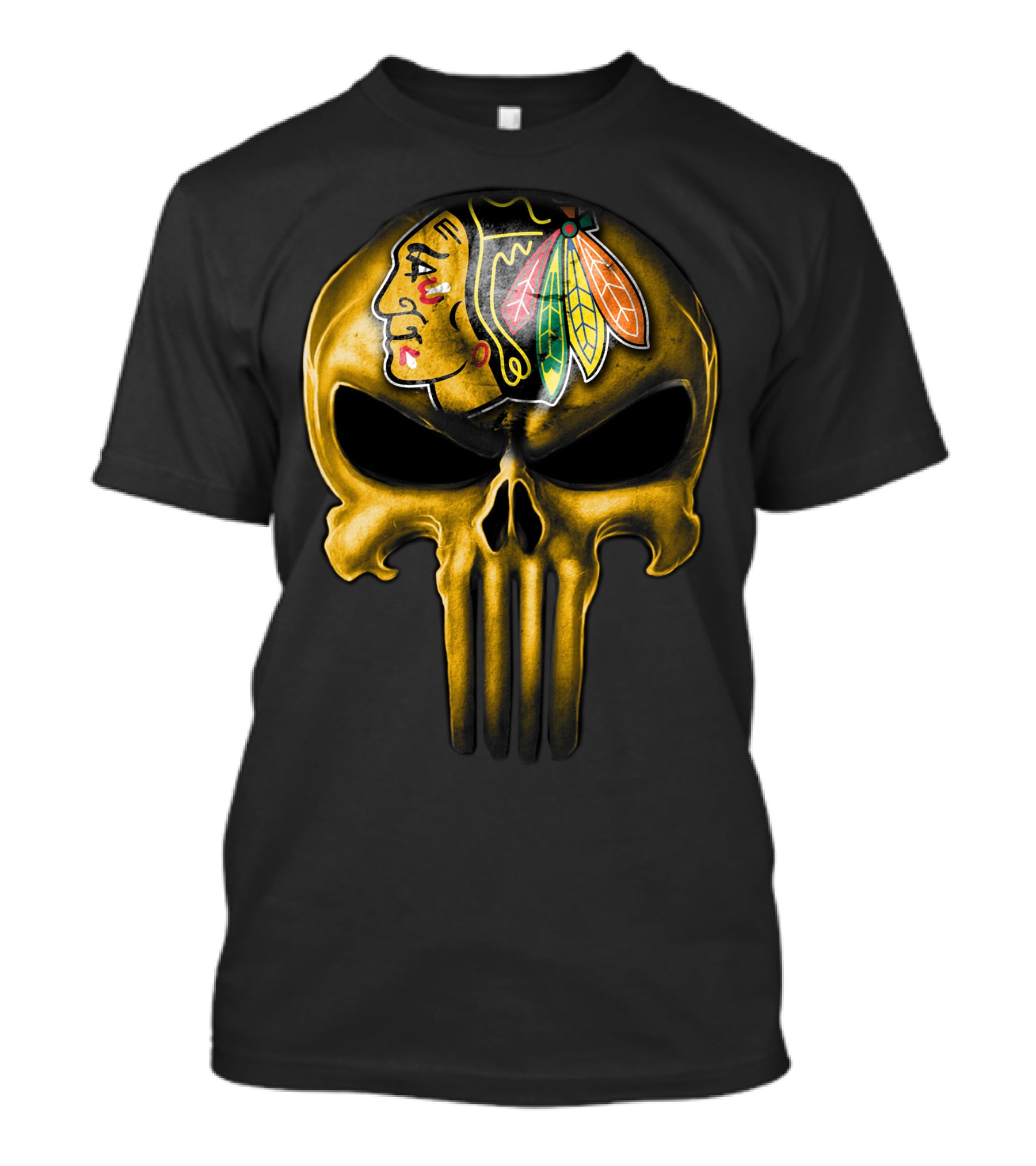 Skull Chicago Blackhawks Punisher Fusion T-Shirt