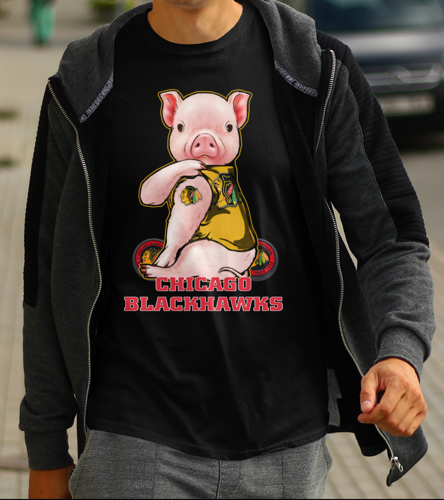 Chicago Blackhawks Pig Mascot Fan T-Shirt