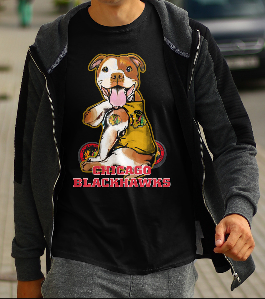 Chicago Blackhawks Pitbull Fan T-Shirt