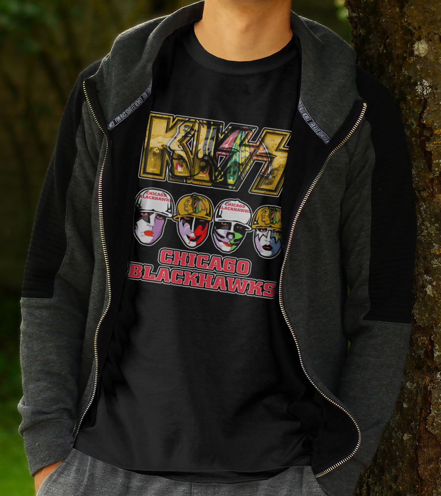 Kiss Chicago Blackhawks Face Paint T-Shirt