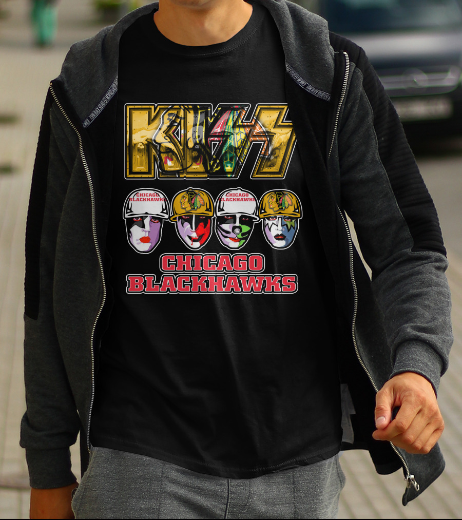 Kiss Chicago Blackhawks Face Paint T-Shirt