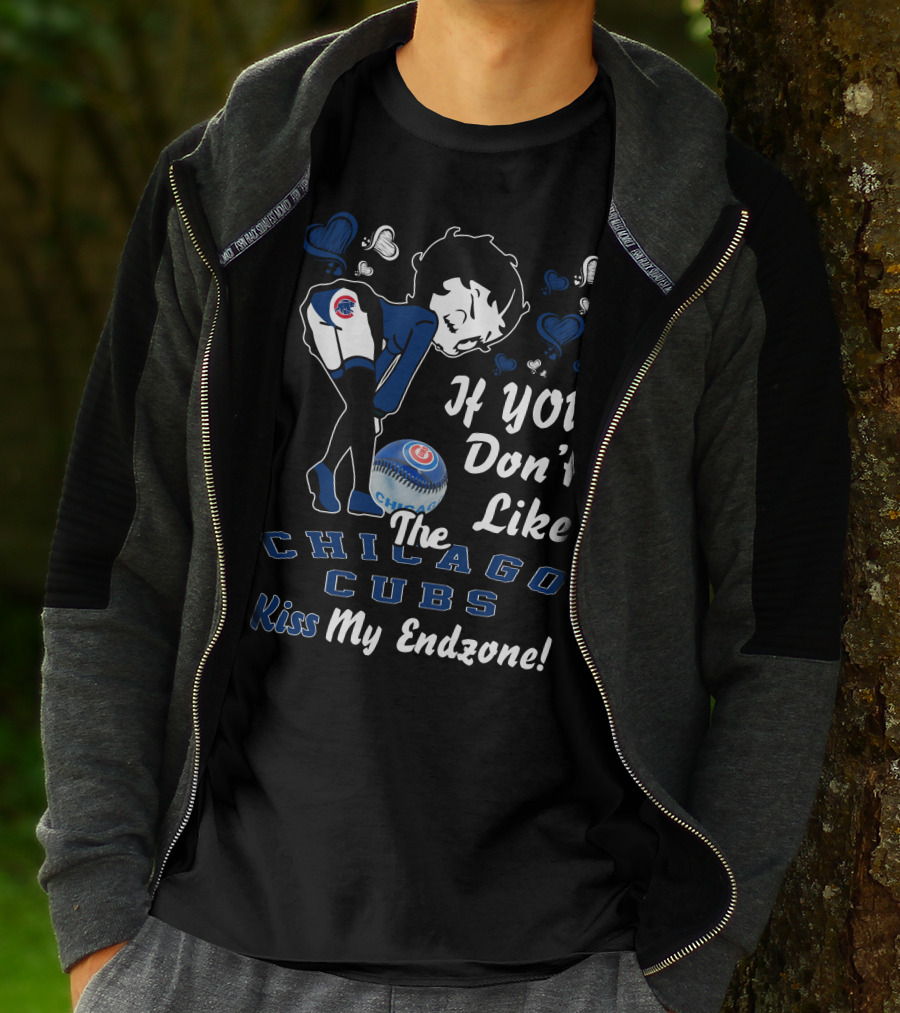 Betty Boop If You Don't Like The Chicago Cubs Kiss My Endzone T-Shirt