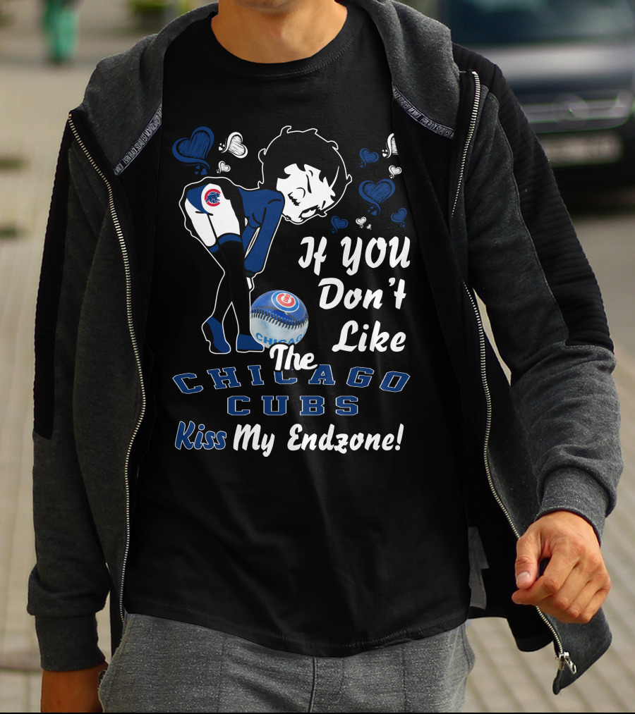 Betty Boop If You Don't Like The Chicago Cubs Kiss My Endzone T-Shirt