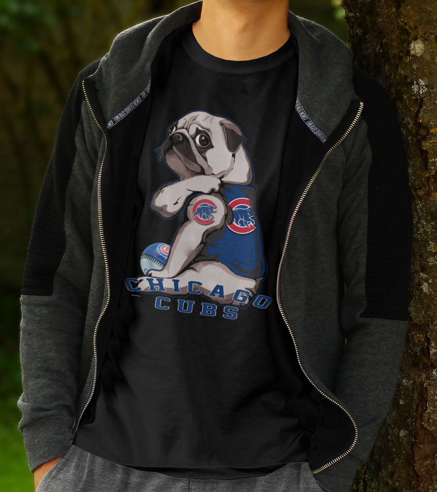 Chicago Cubs Pug Baseball T-Shirt
