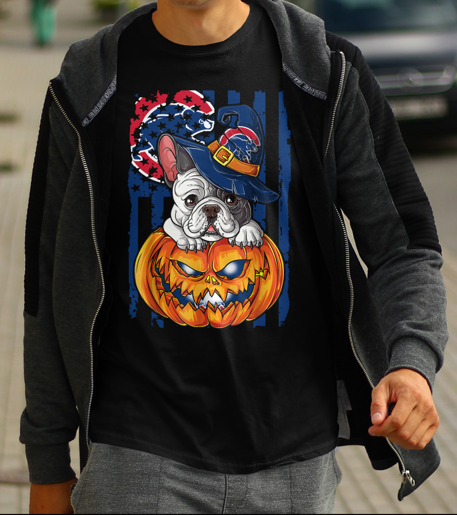 Hlw Bulldog Chicago Cubs Halloween Pumpkin Wizard T-Shirt