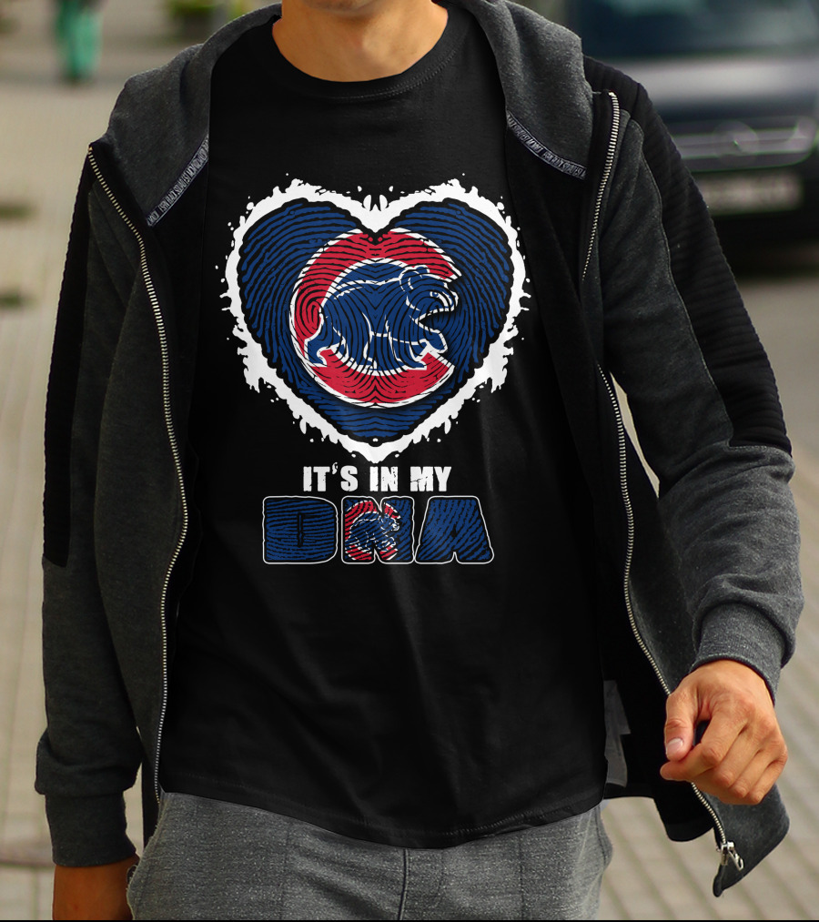 It's In My DNA Chicago Cubs Bear Heart T-Shirt