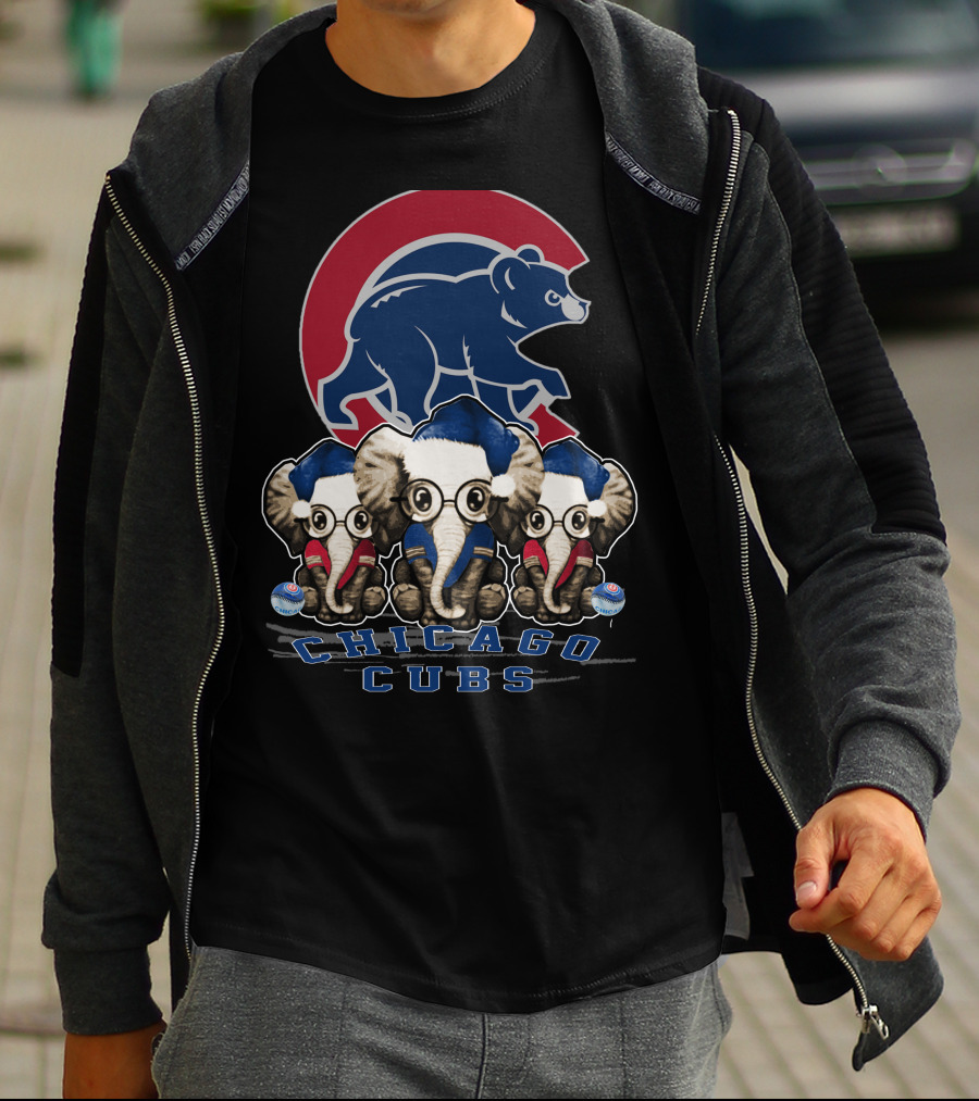 Chicago Cubs Christmas Elephants T-Shirt