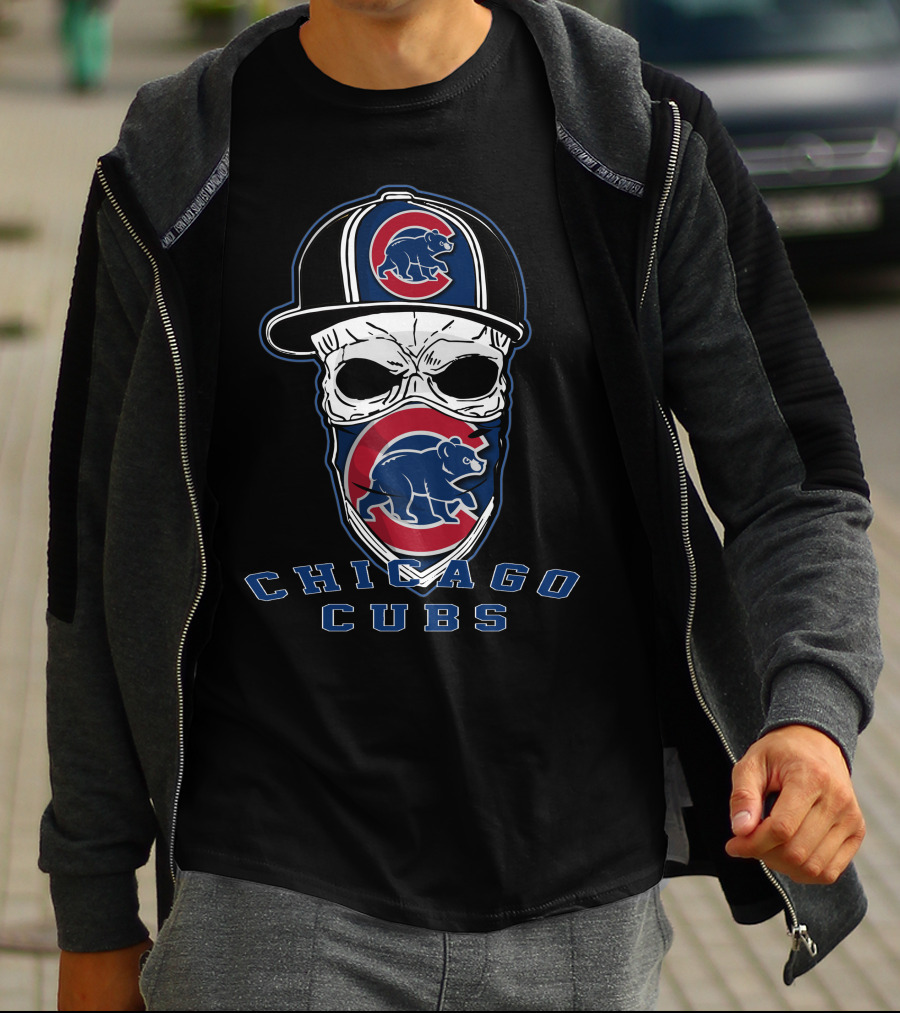Chicago Cubs Skull Hat Logo Baseball Fan T-Shirt