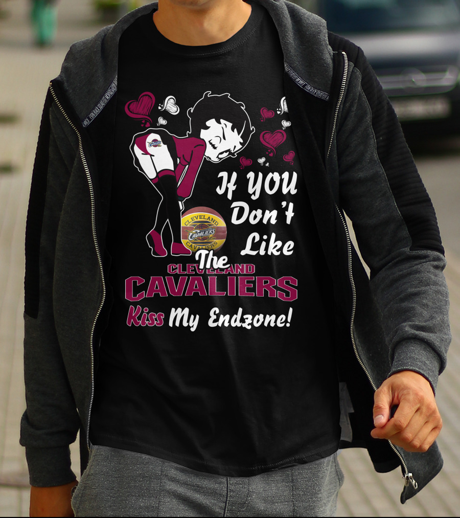 Betty Boop Cleveland Cavaliers If You Don't Like The Cavaliers Kiss My Endzone T-Shirt