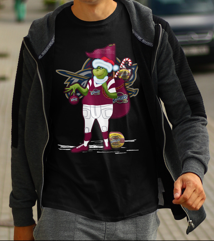 Grinchxmas Cleveland Cavaliers Holiday Basketball Fan Merchandise T-Shirt