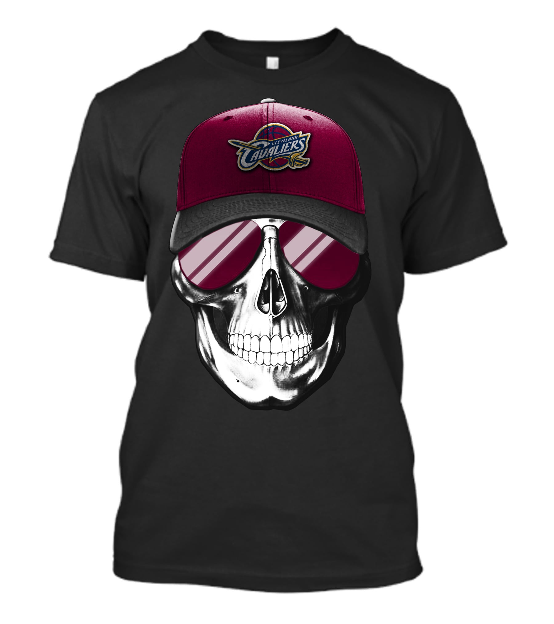 Cleveland Cavaliers Skull With Cap T-Shirt