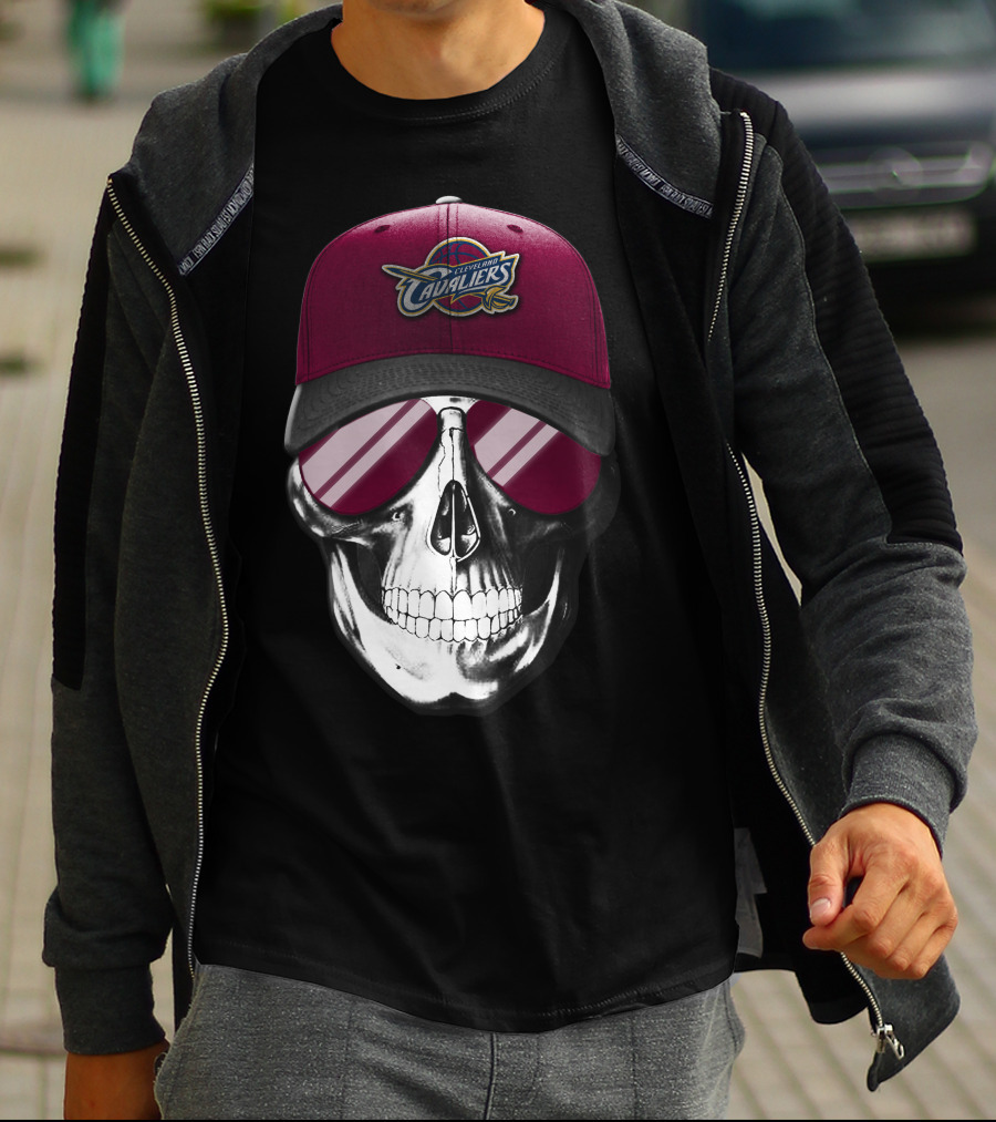 Cleveland Cavaliers Skull With Cap T-Shirt