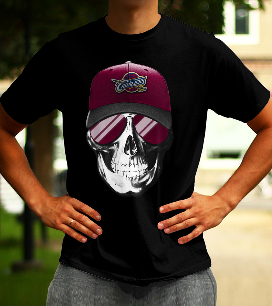 Cleveland Cavaliers Skull With Cap T-Shirt