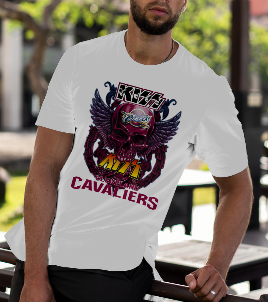 Kiss Cleveland Cavaliers Skull Wings T-Shirt