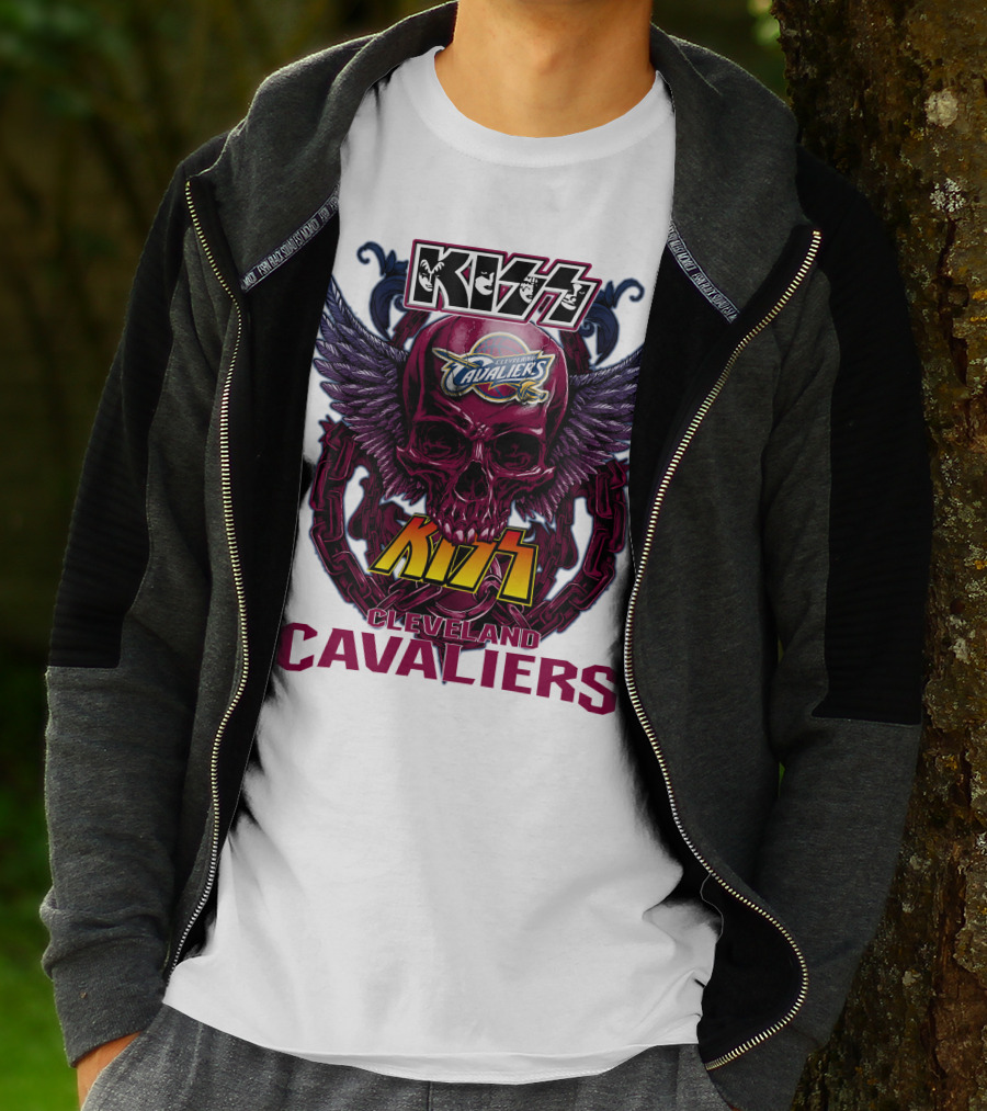 Kiss Cleveland Cavaliers Skull Wings T-Shirt