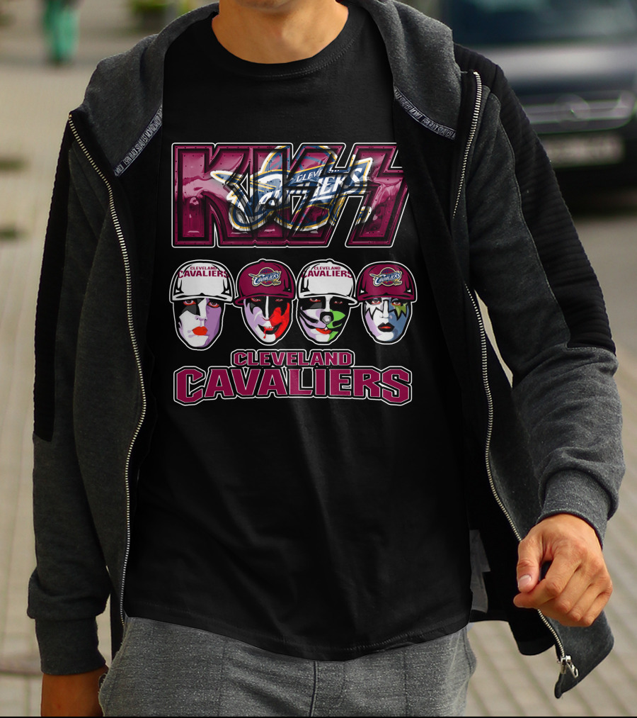 KISS Cleveland Cavaliers Rock Band Tribute Faces With Team T-Shirt