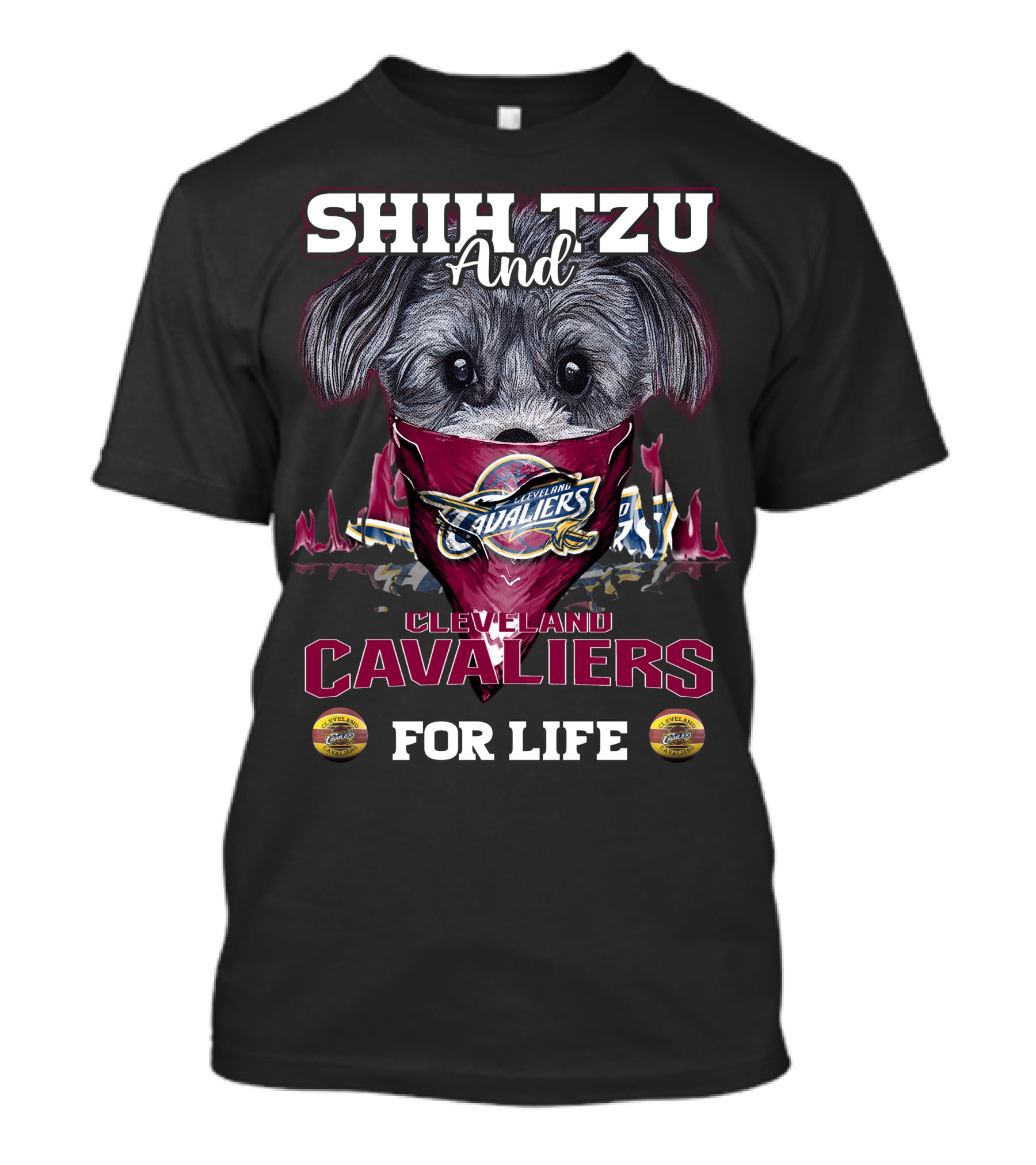 Shih Tzu And Cleveland Cavaliers For Life T-Shirt