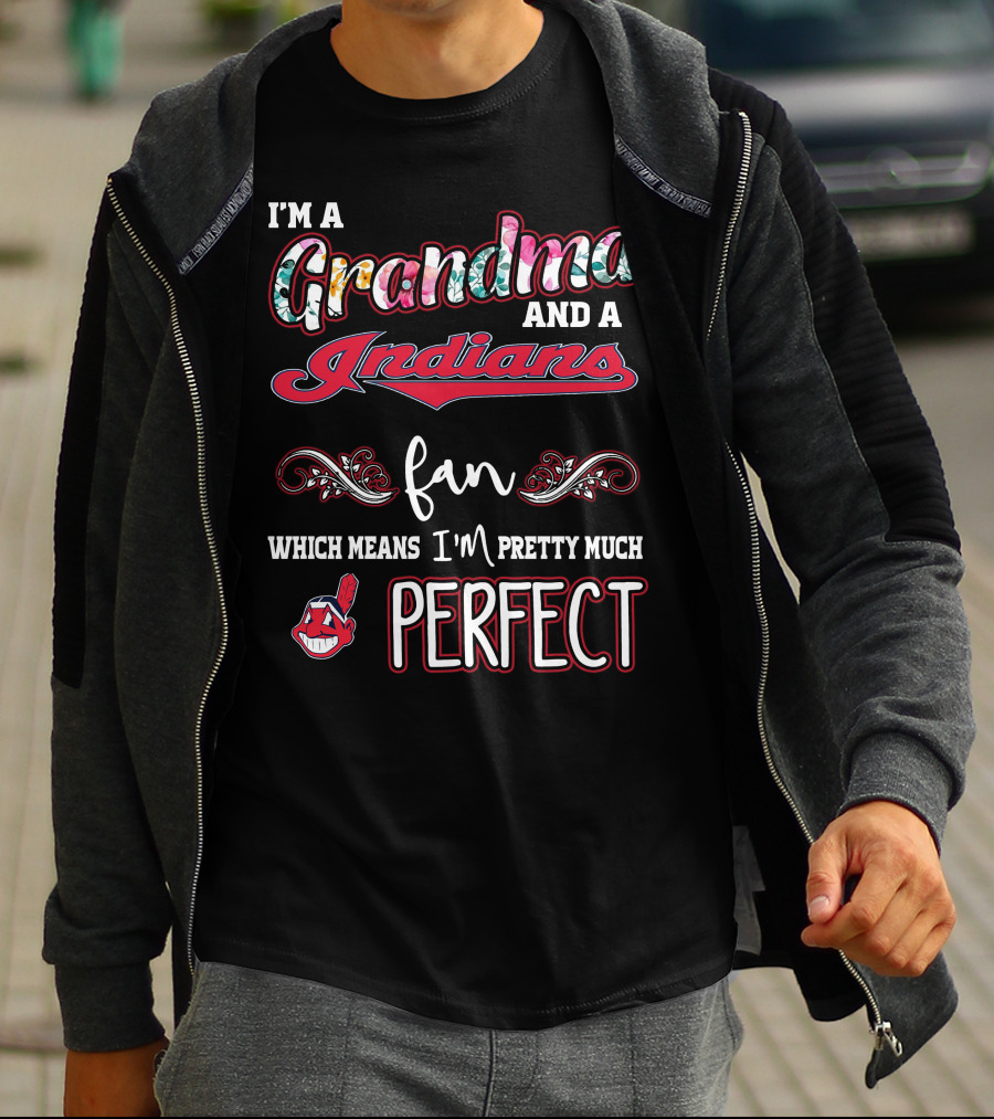 I'm A Grandma And A Indians Fan Which Means I'm Pretty Much Perfect T-Shirt