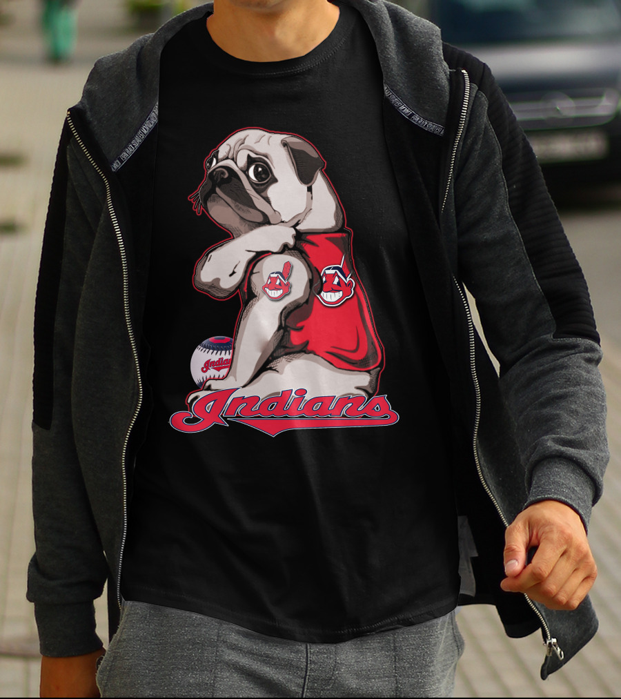 Pug Cleveland Indians Baseball Chief Wahoo Indians T-Shirt