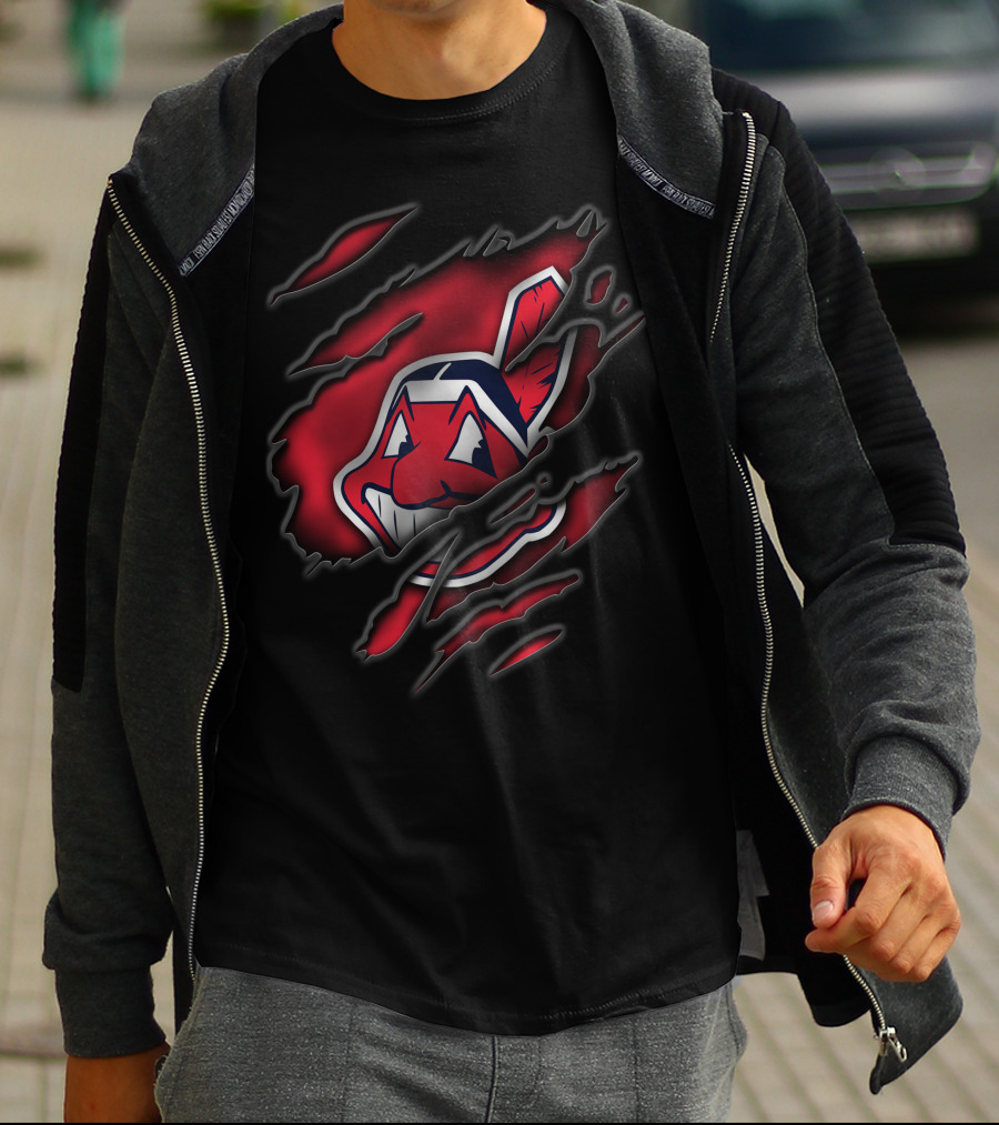 Torn Cleveland Indians Chief Wahoo T-Shirt
