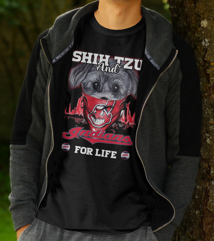 Shih Tzu And Cleveland Indians For Life T-Shirt