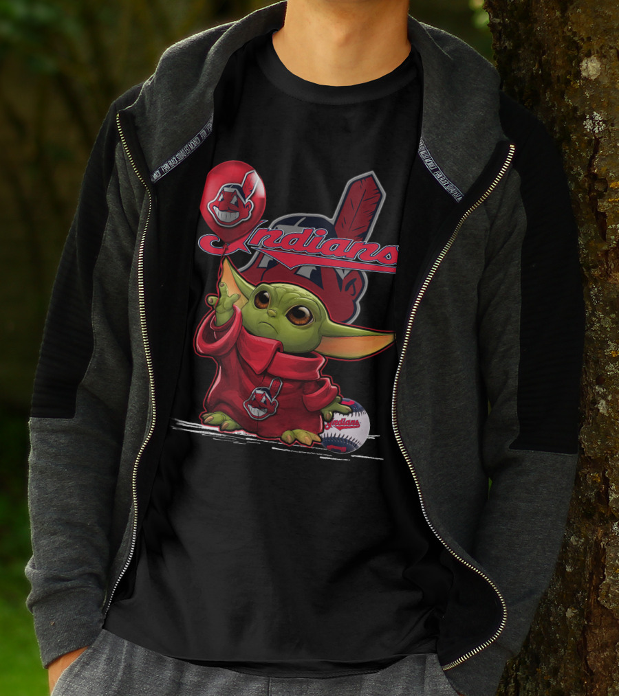 Yoda Indians Balloon With Baseball T-Shirt