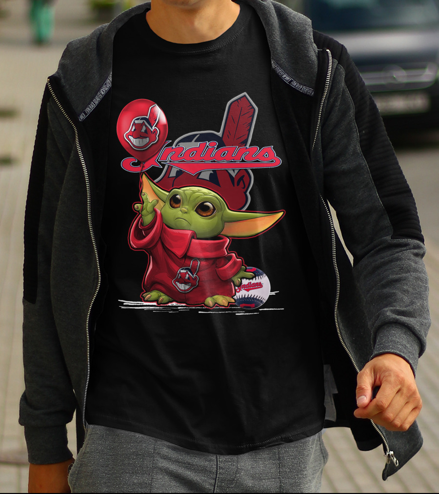 Yoda Indians Balloon With Baseball T-Shirt